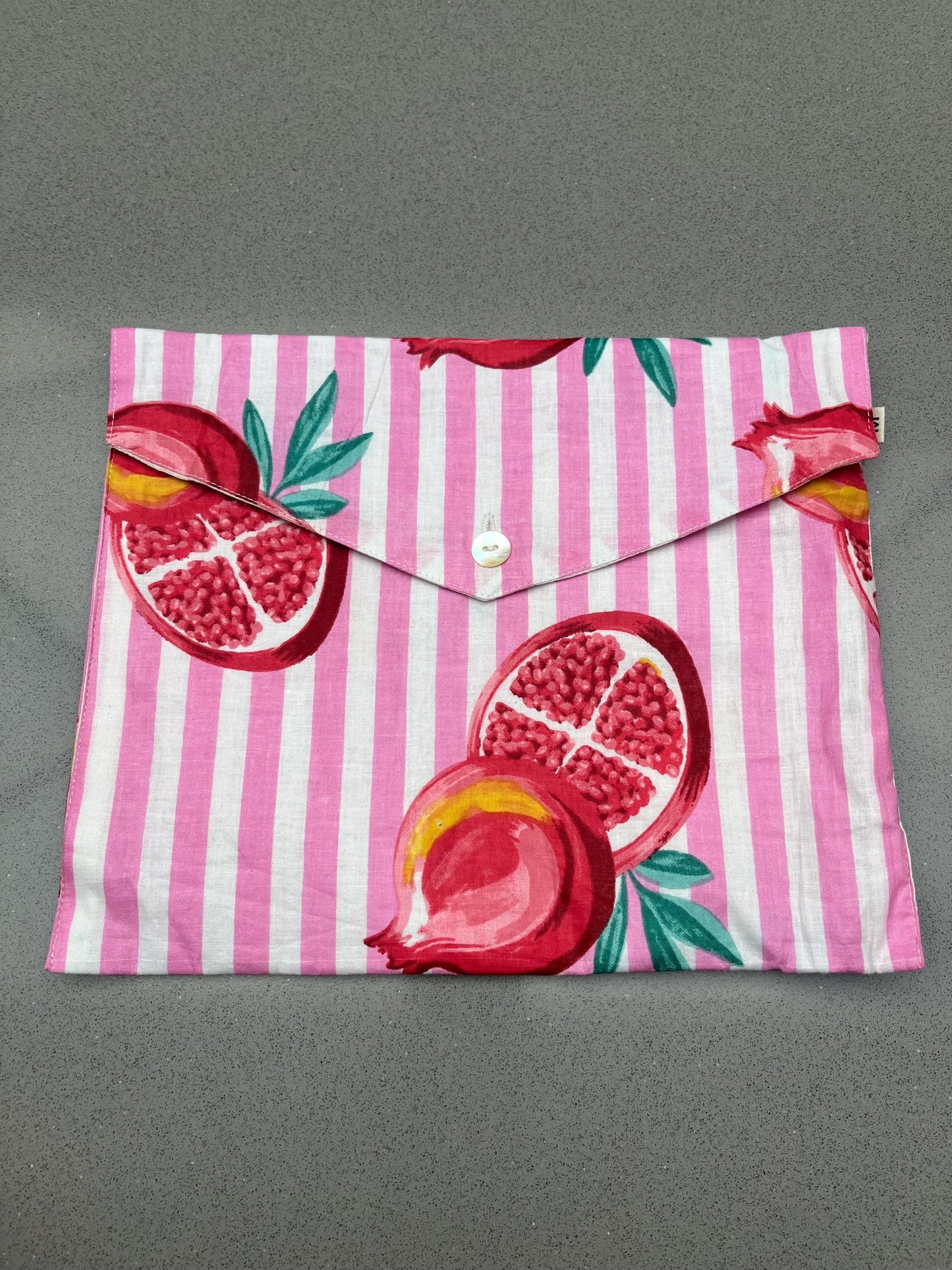 Pyjama Long Set Striped Cotton | Pink Stripe & Pomegranate Print Loungewear / Sleepwear