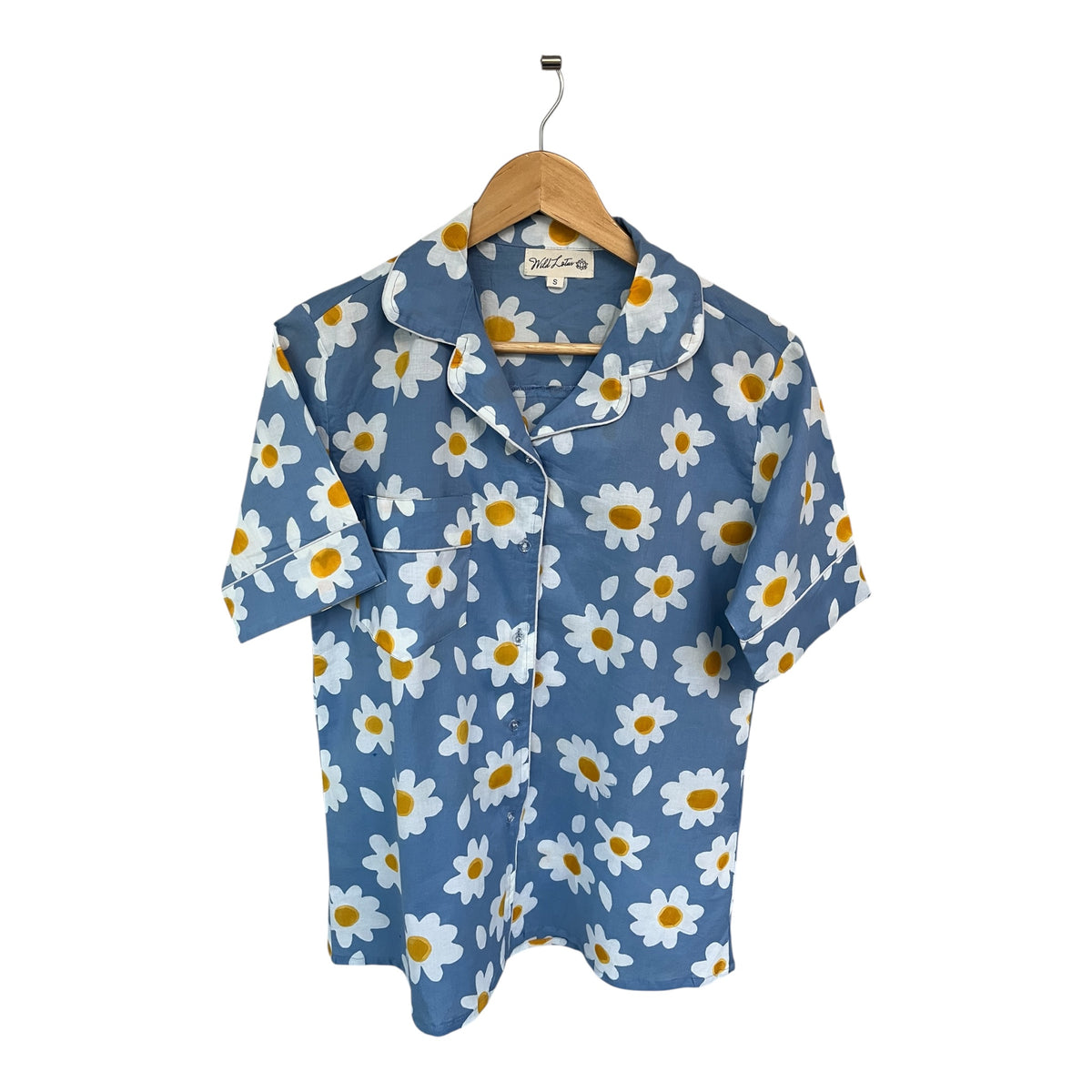 Blue Daisy Cotton Short Pyjama Set | Women’s PJs