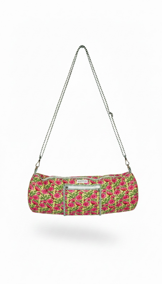 Floral Cotton Quilted Yoga Mat Bag