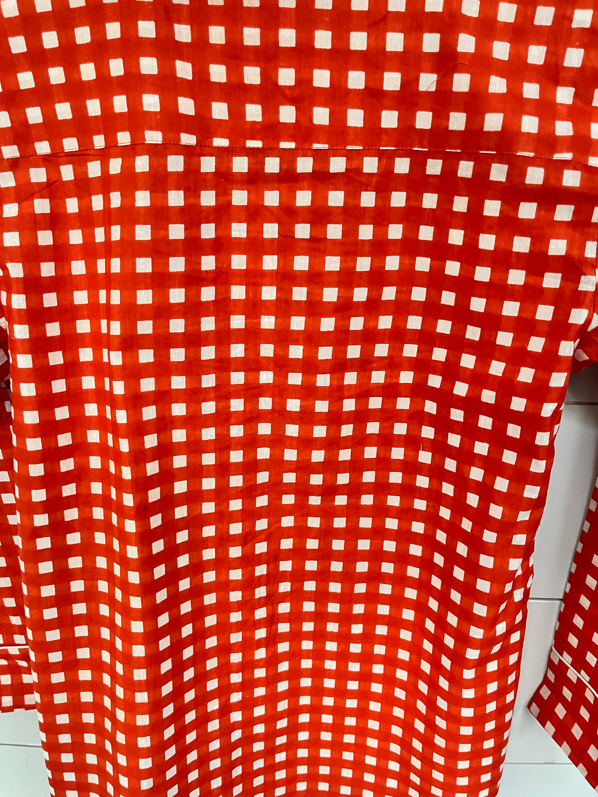 Orange & White Gingham Cotton Short Pyjama Set