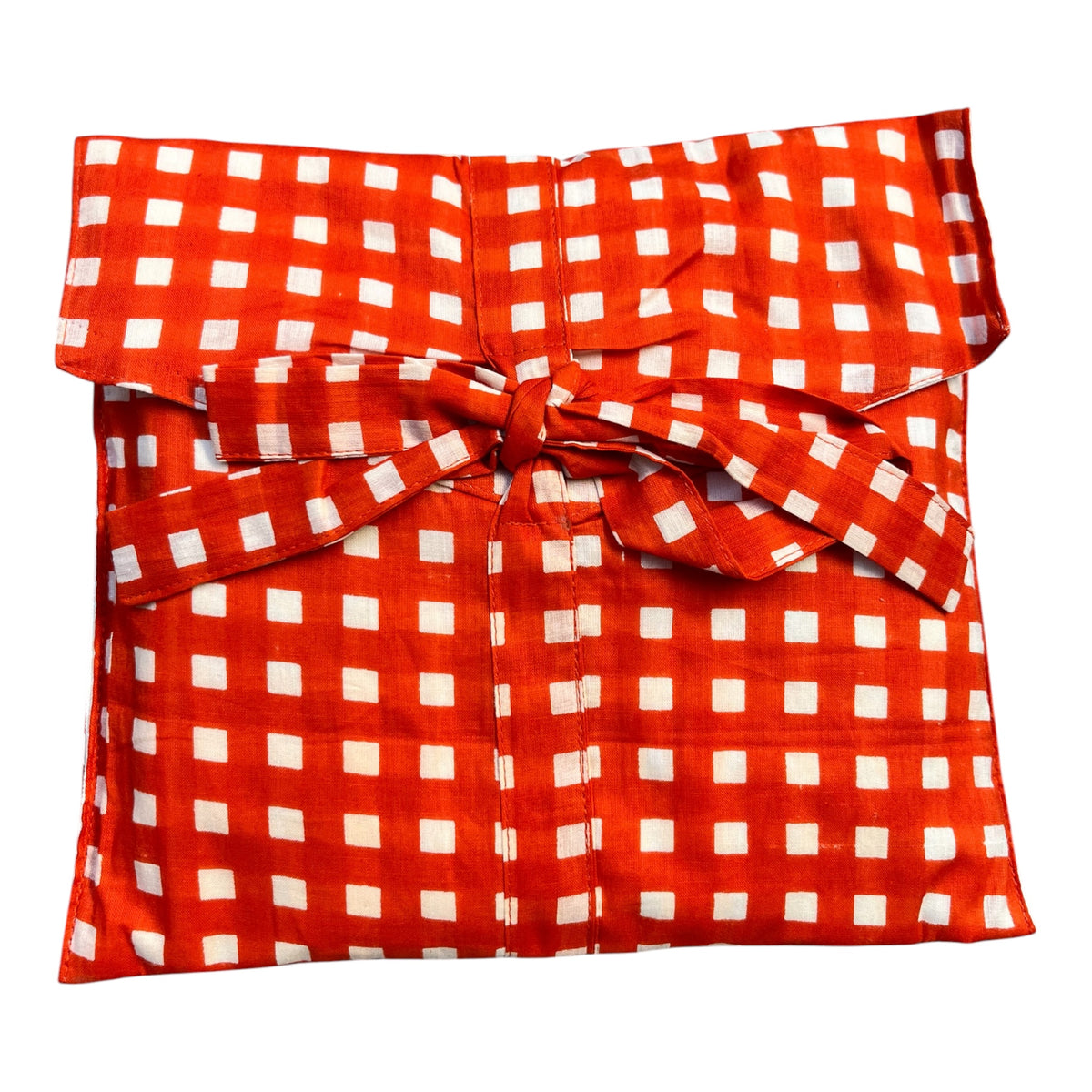 Orange & White Gingham Cotton Short Pyjama Set