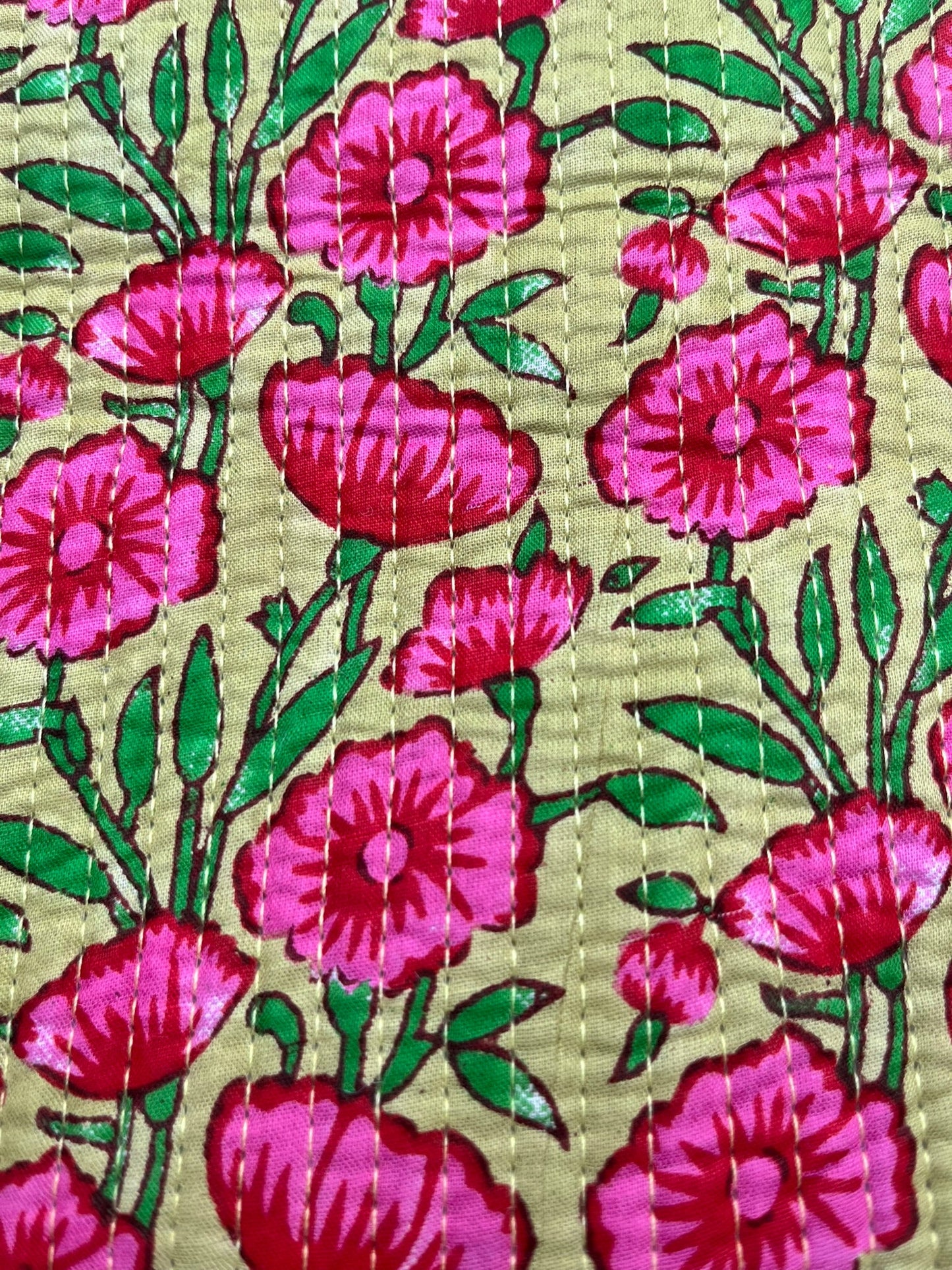 Floral Cotton Quilted Yoga Mat Bag