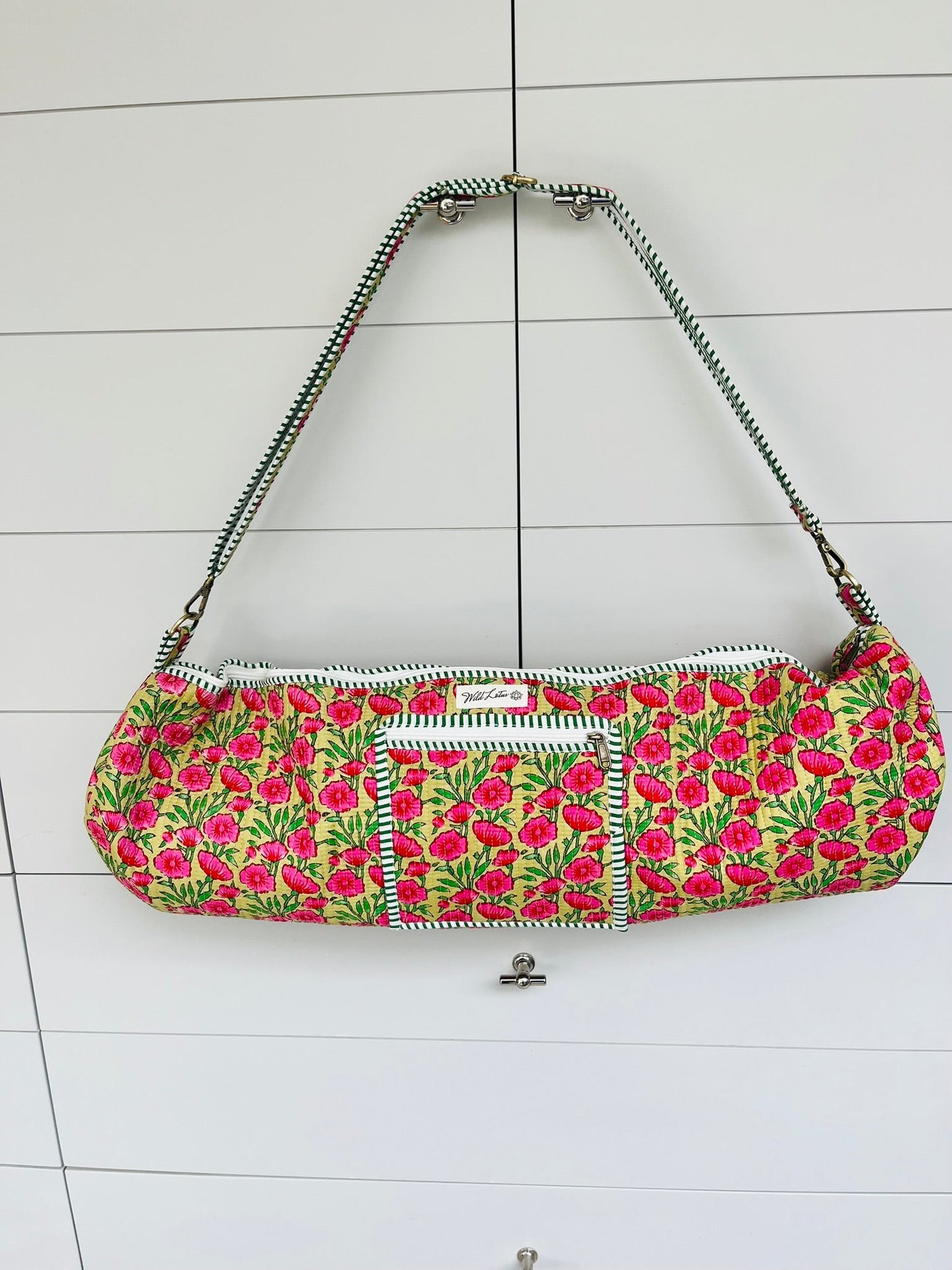 Floral Cotton Quilted Yoga Mat Bag