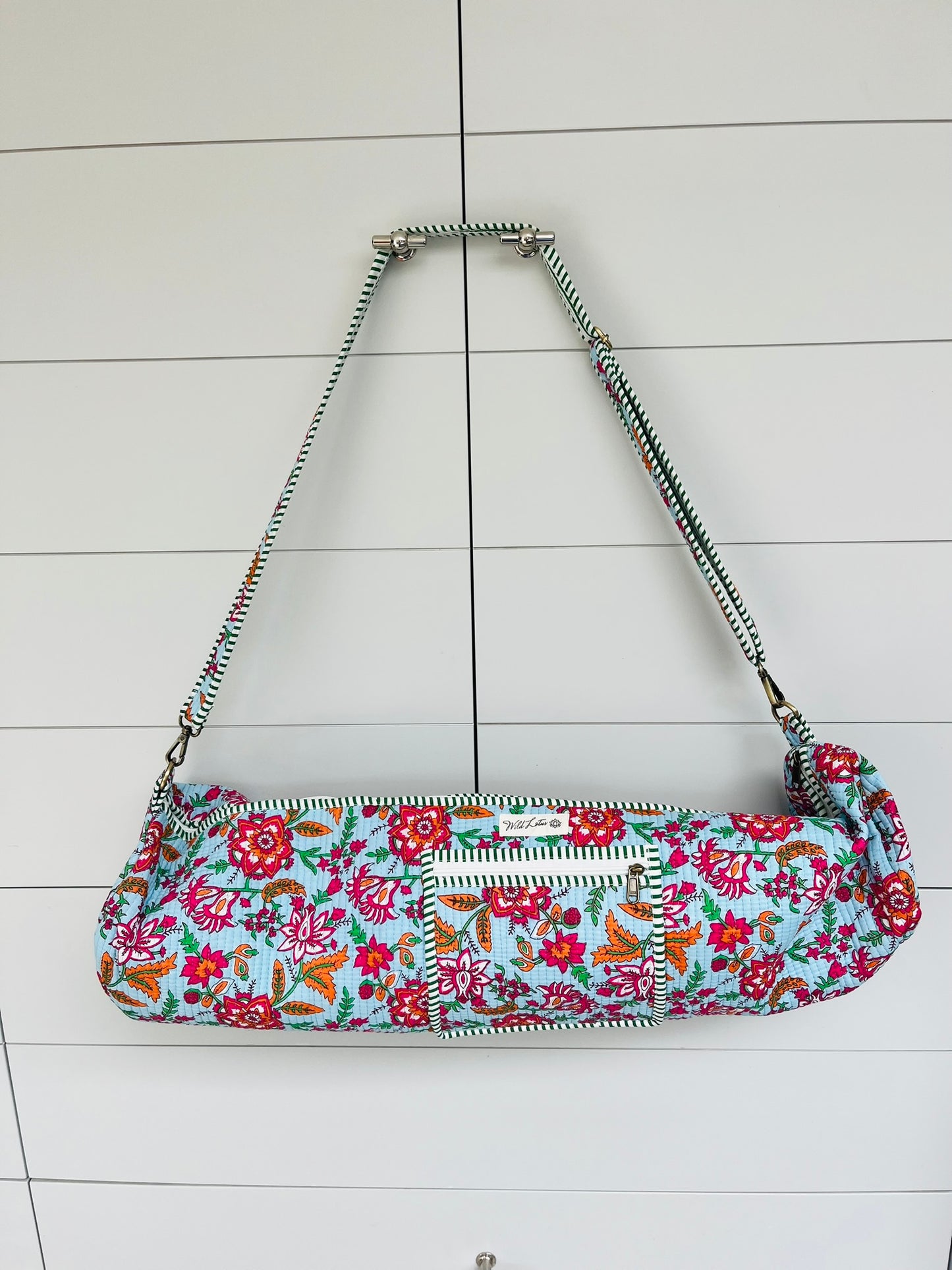 Floral Cotton Quilted Yoga Mat Bag