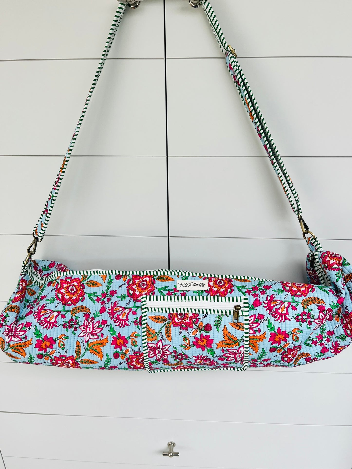 Floral Cotton Quilted Yoga Mat Bag
