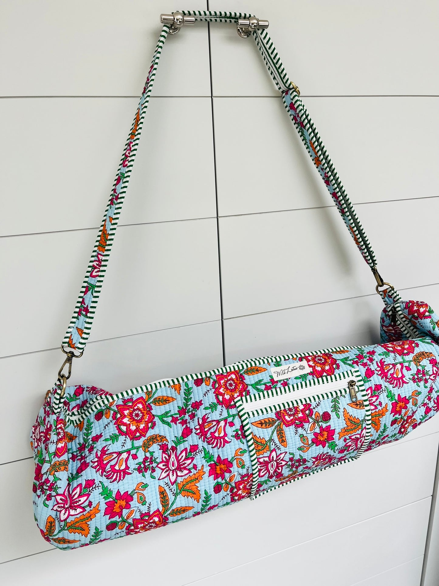Floral Cotton Quilted Yoga Mat Bag