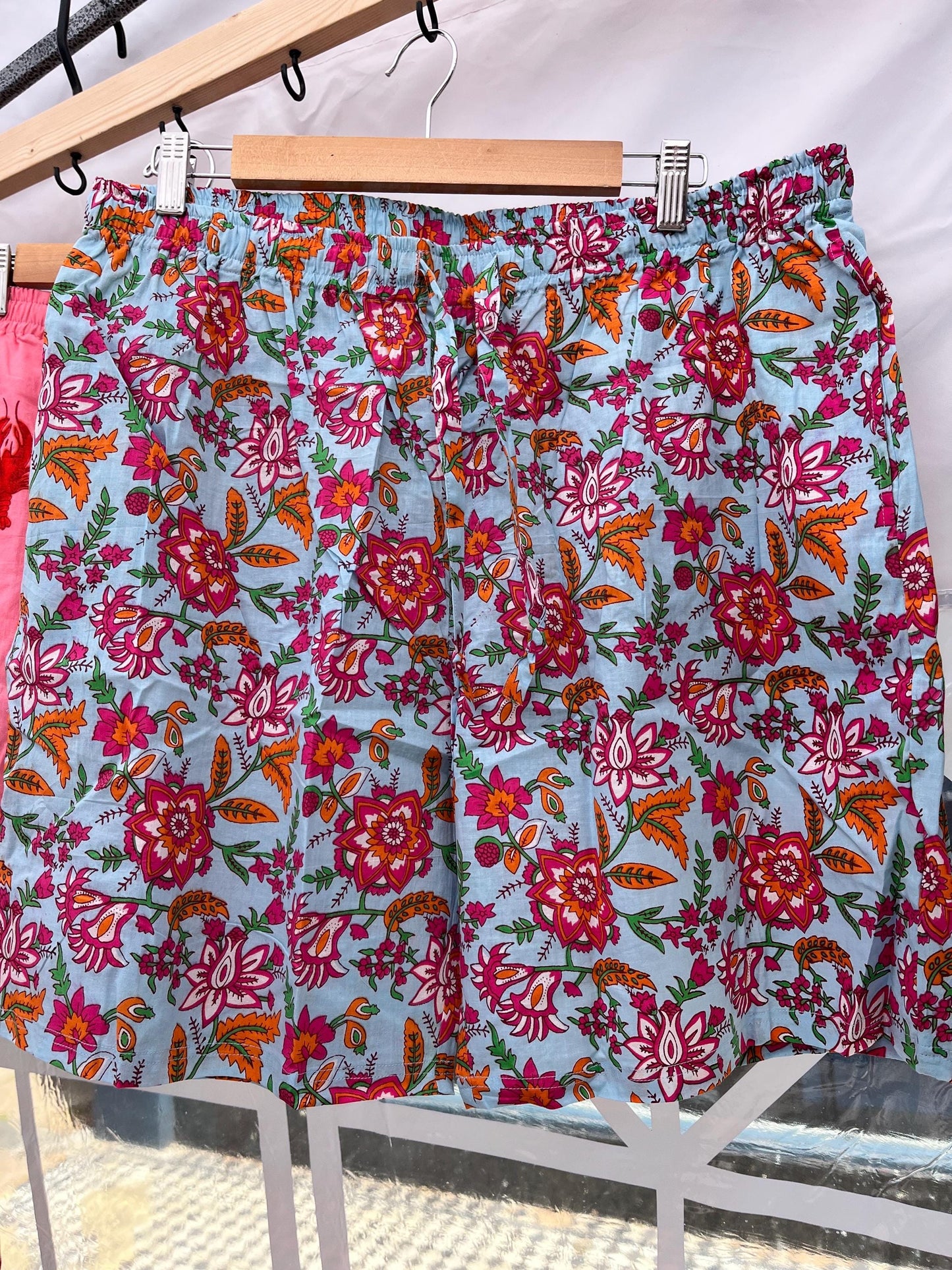 Men’s Floral Cotton Pyjama Shorts – Lightweight Lounge & Sleep Shorts