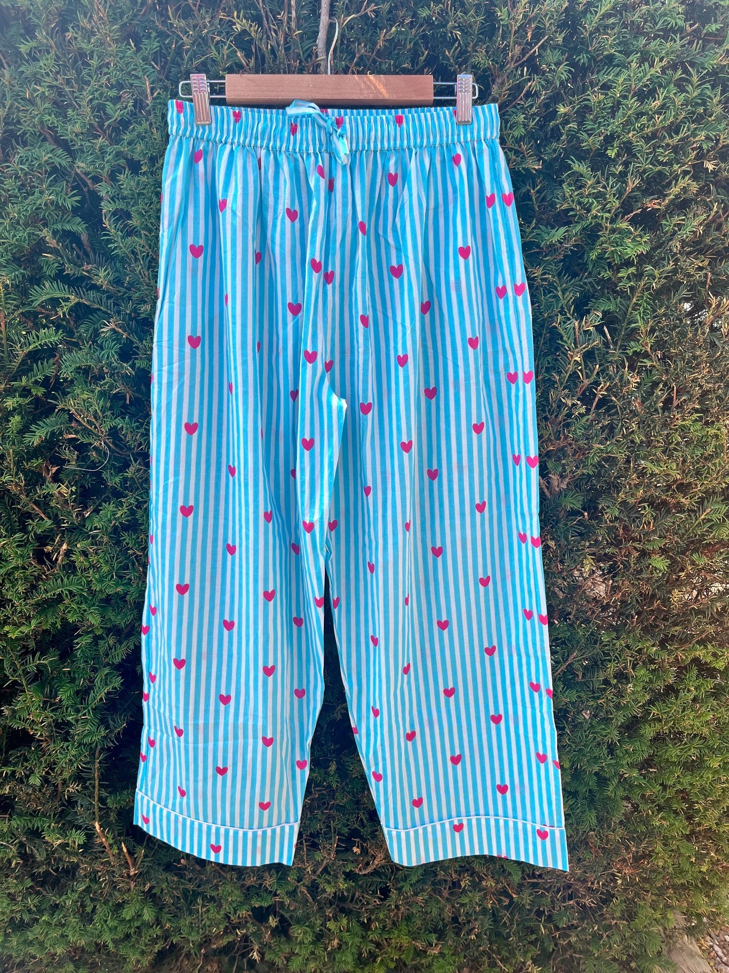 Women's 100% Cotton Heart Stripe Pyjama Bottoms